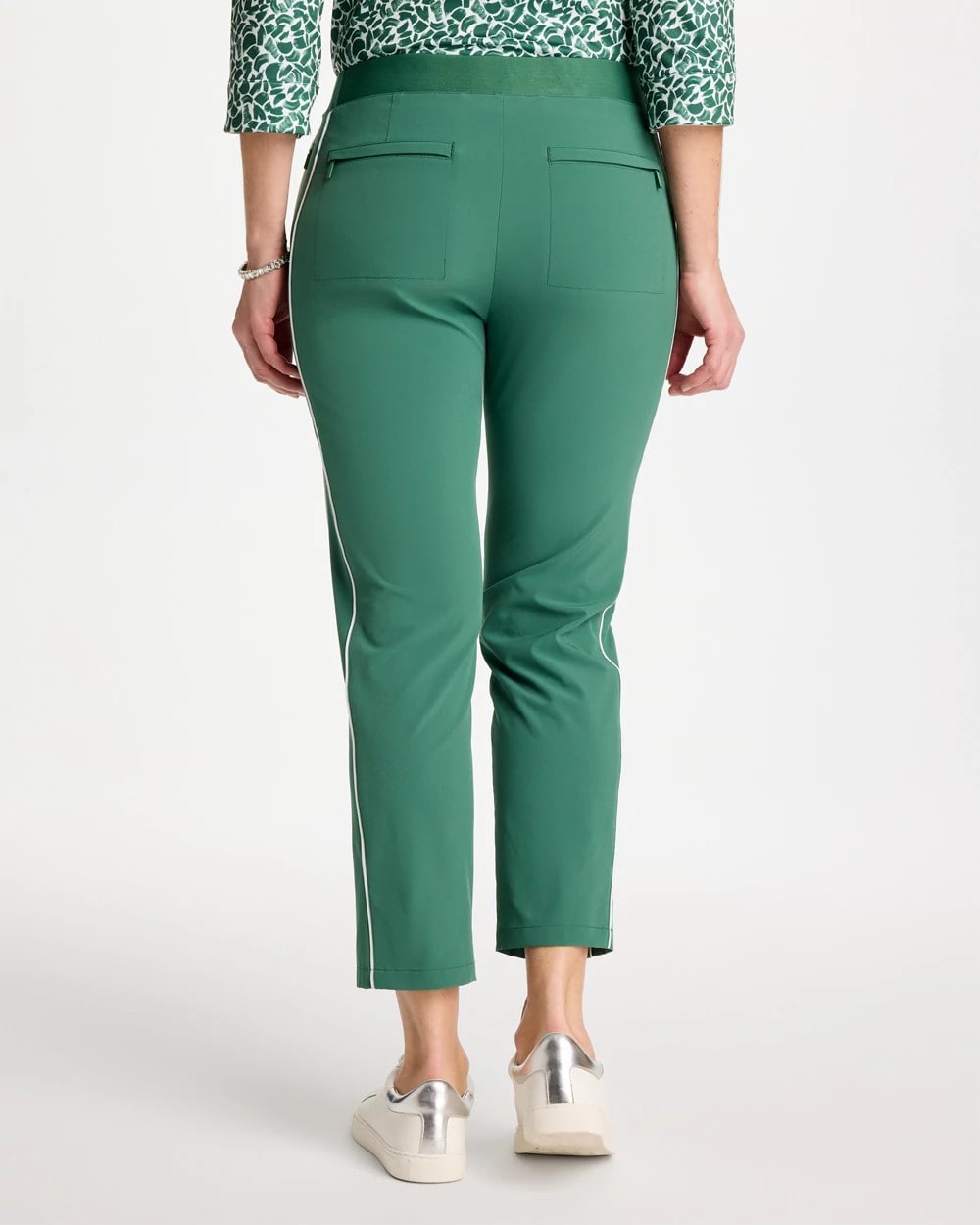 Chico's Zenergy® UPF Side Piping Ankle Pants Water Lily Green