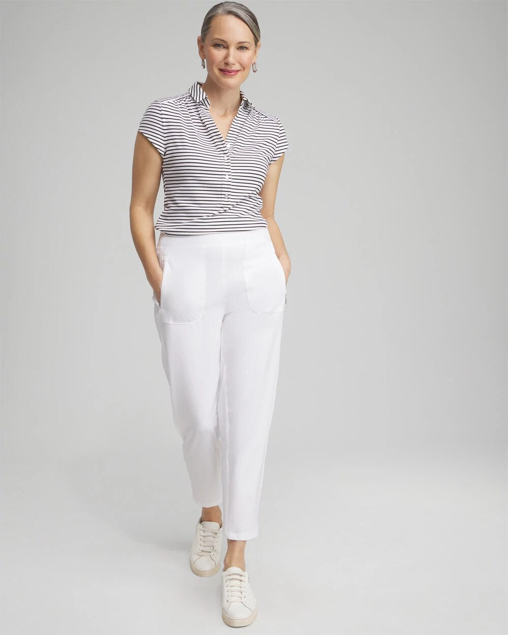 Chico's Zenergy® UPF Ribbed Side Ankle Pants Alabaster