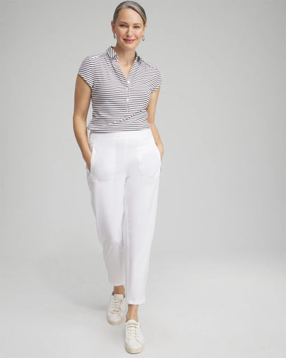 Chico's Zenergy® UPF Ribbed Side Ankle Pants Alabaster