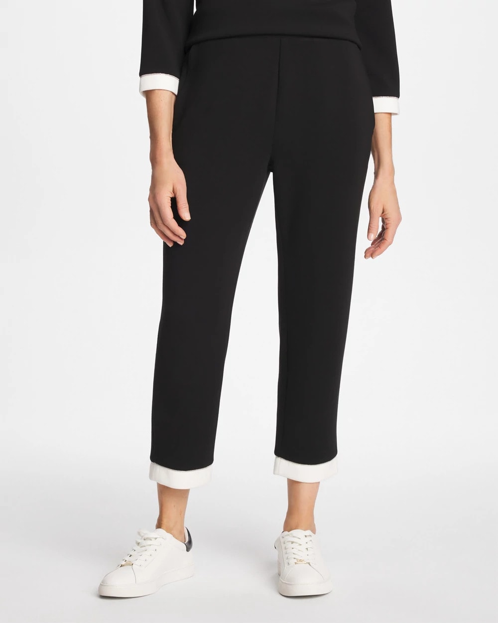 Chico's Zenergy® Soft Caviar Bead Contrast Pants Black