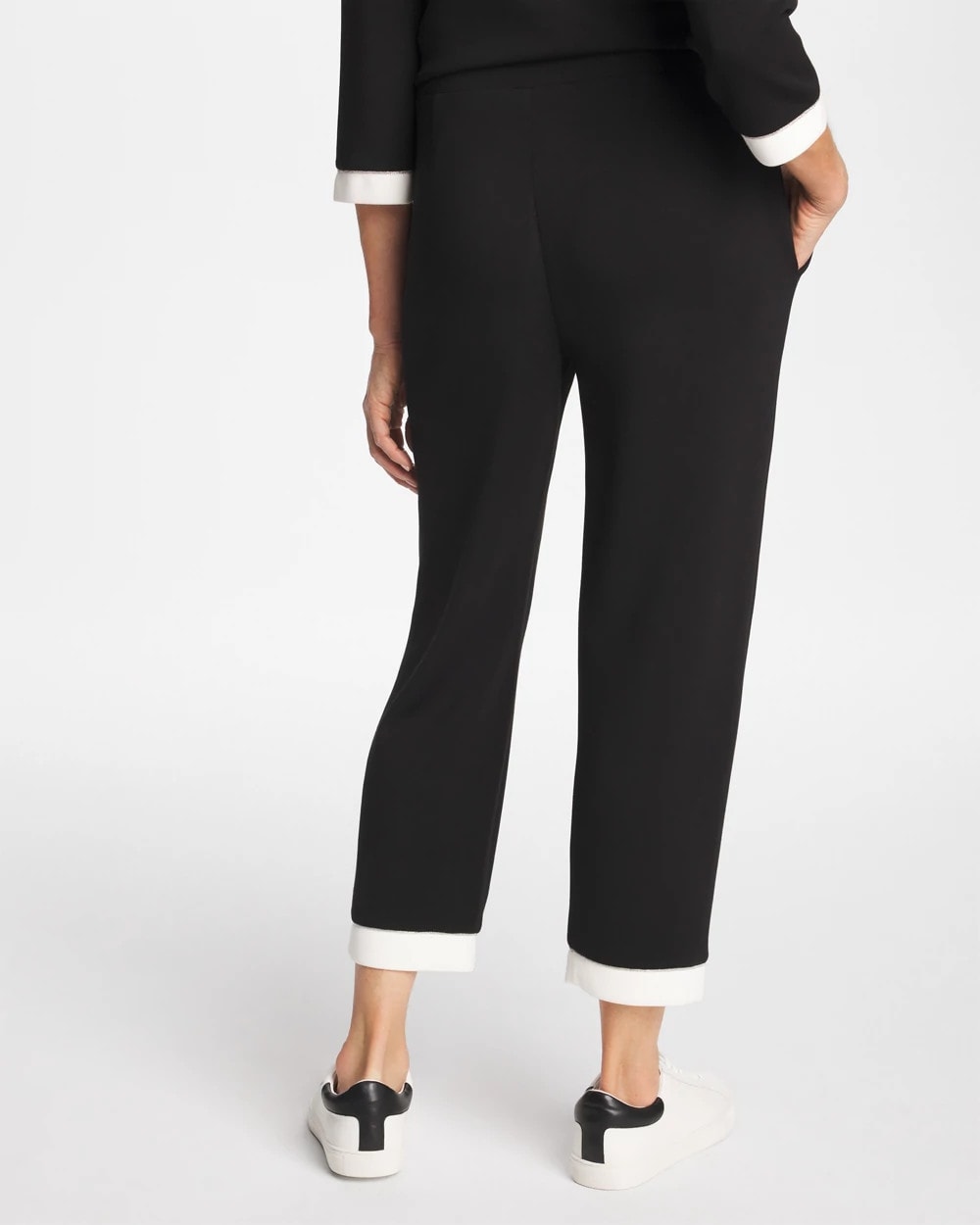 Chico's Zenergy® Soft Caviar Bead Contrast Pants Black