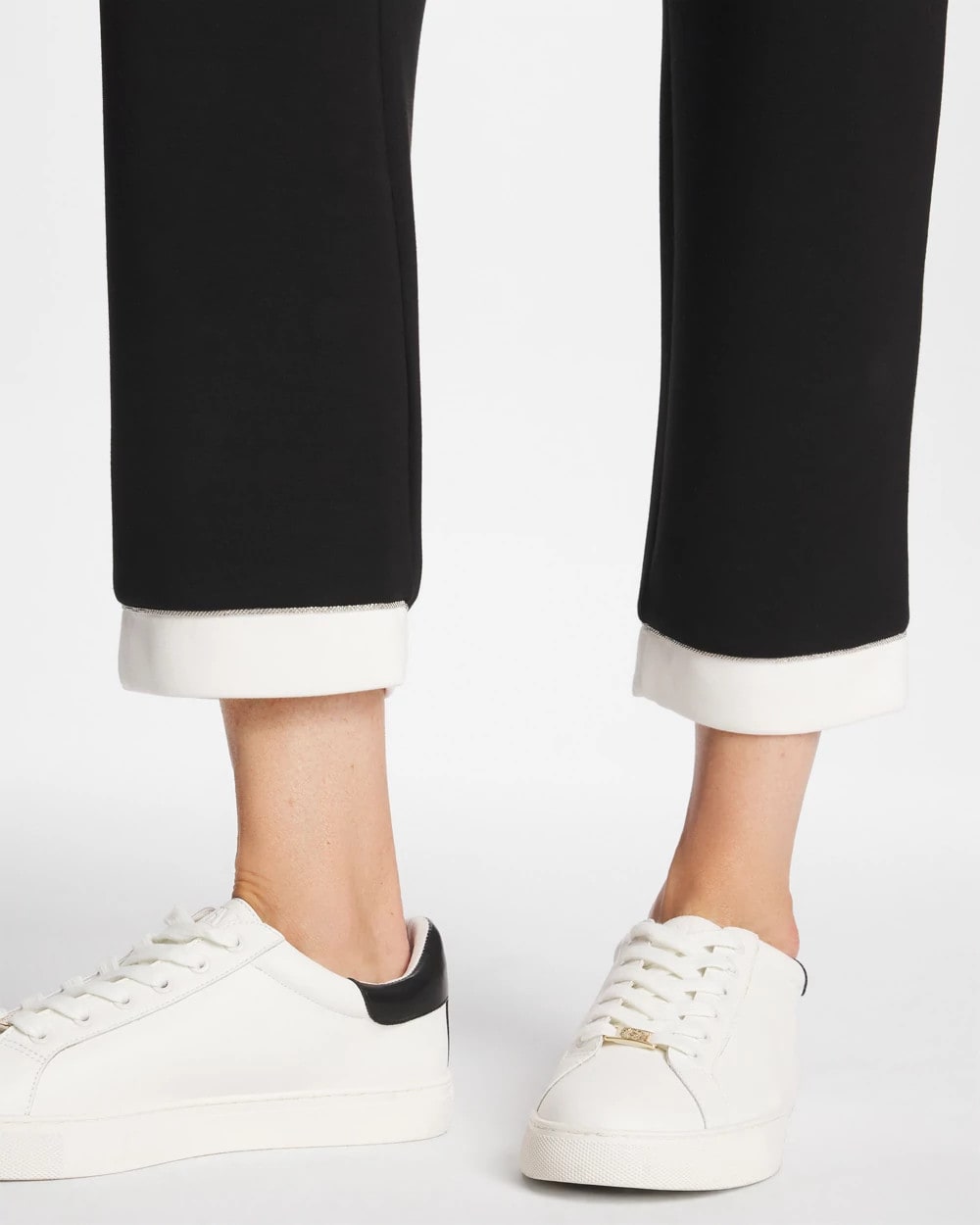 Chico's Zenergy® Soft Caviar Bead Contrast Pants Black