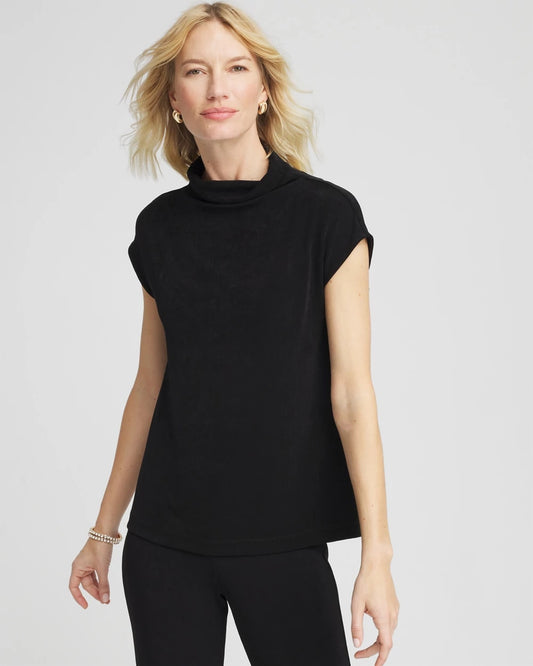 Chico's Travelers™ Mockneck Top Travelers Black