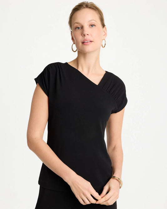 Chico's Travelers™ Knit Asymmetrical Top Black