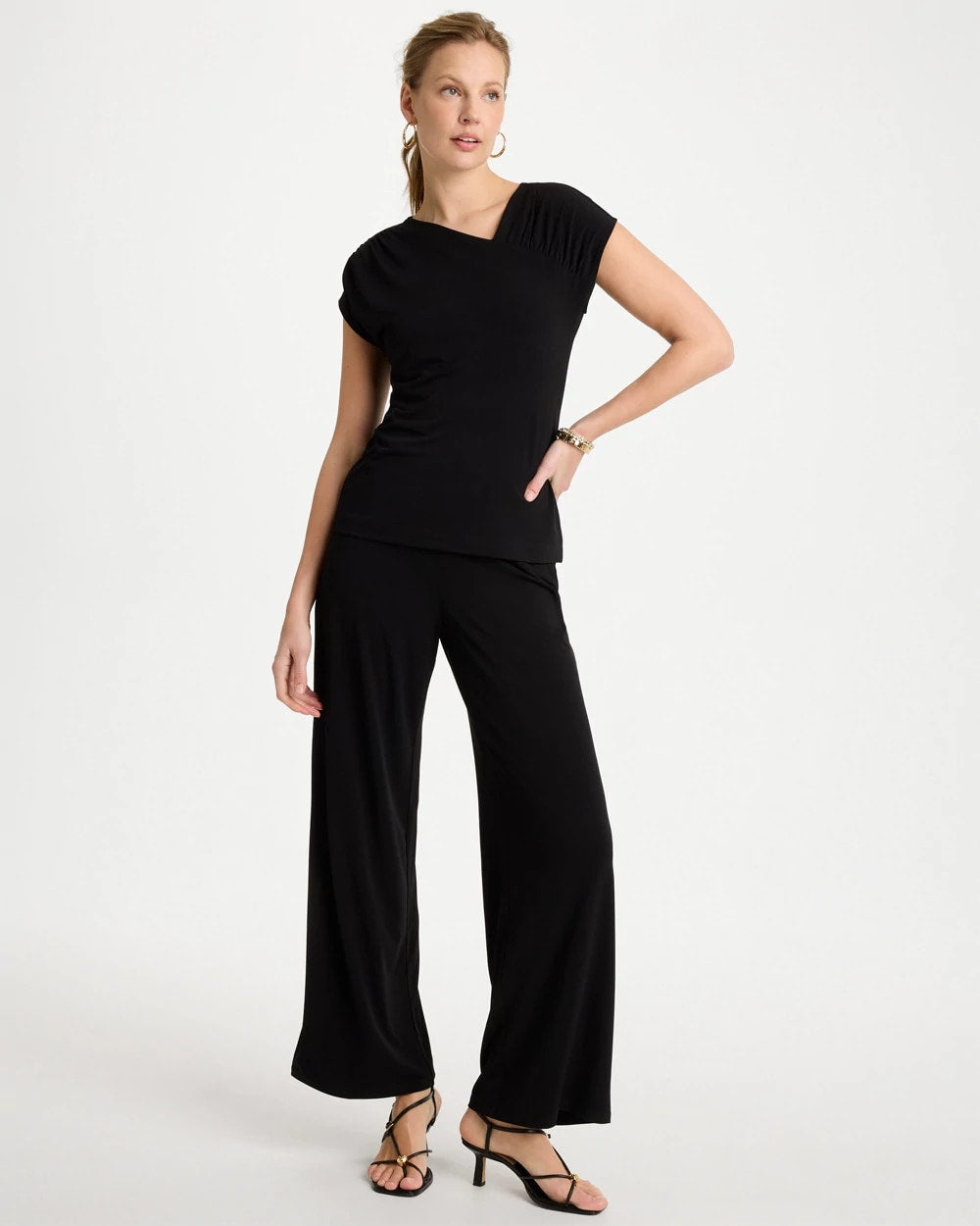 Chico's Travelers™ Knit Asymmetrical Top Black