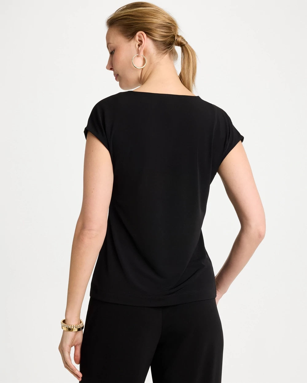 Chico's Travelers™ Knit Asymmetrical Top Black