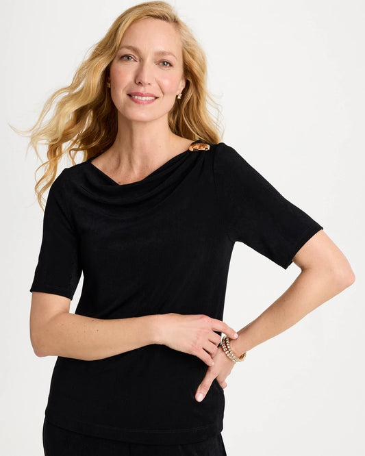 Chico's Travelers™ Jewelry Detail Top Travelers Black