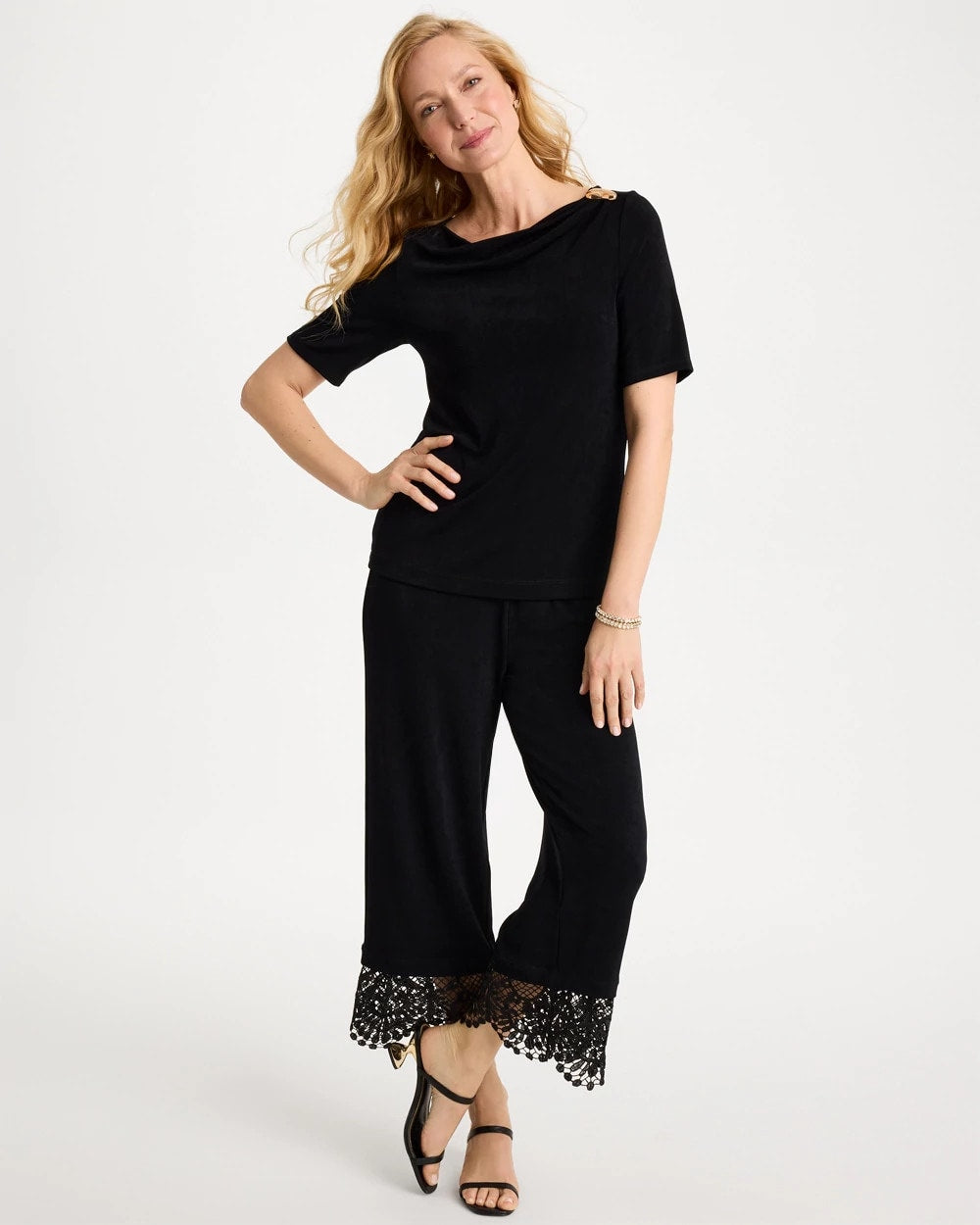 Chico's Travelers™ Jewelry Detail Top Travelers Black