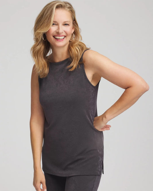 Chico's Travelers™ Classic Side-Slit Tank Serene Gray