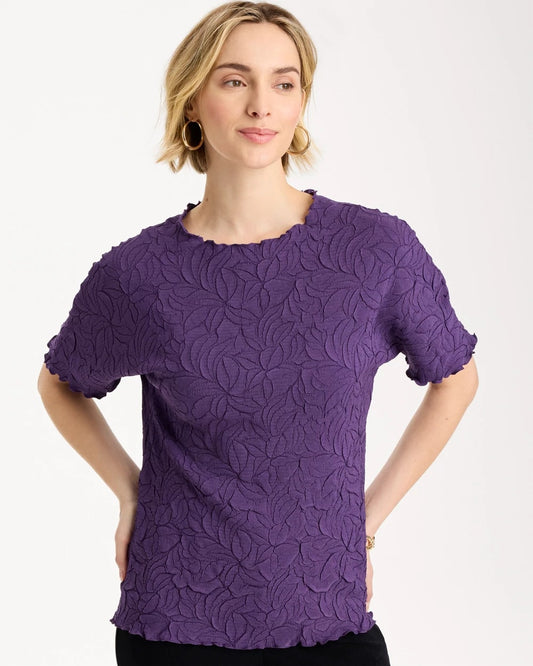 Chico's Travelers™ Embossed Pullover Top Rich Amethyst