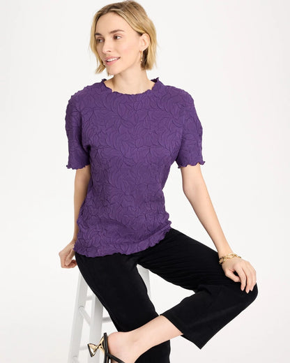 Chico's Travelers™ Embossed Pullover Top Rich Amethyst