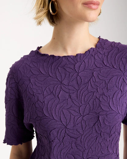 Chico's Travelers™ Embossed Pullover Top Rich Amethyst