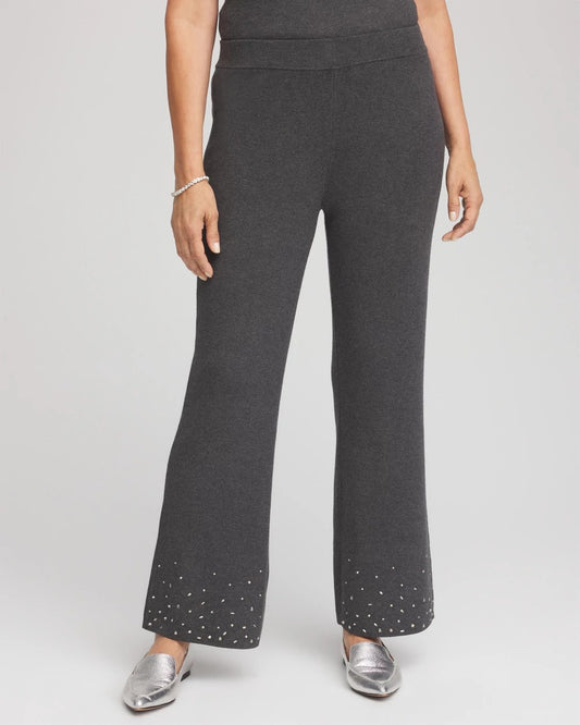 Chico's Travelers™ Embellished Straight-Leg Pants Graphite Gray