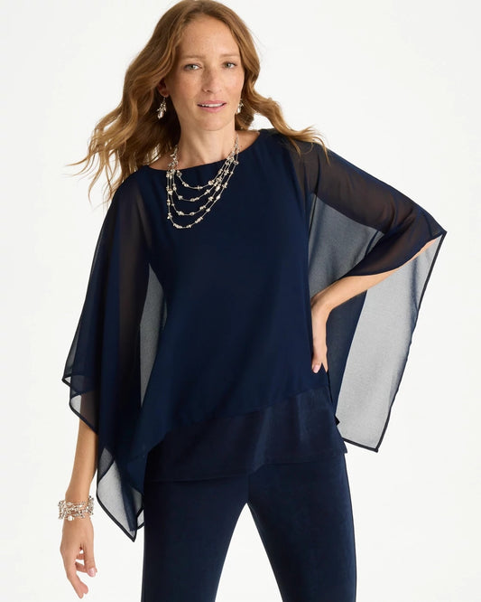 Chico's Travelers™ Chiffon Layered Top Travelers India Ink