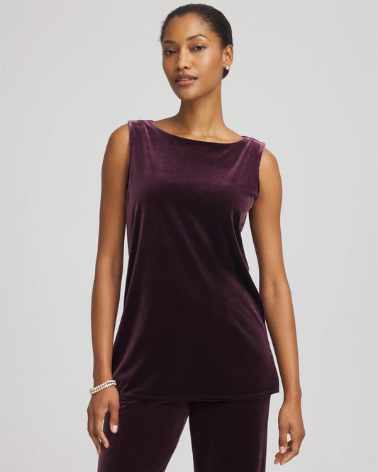 Chico's Travelers™ Velvet Side-Slit Tank Night Bloom