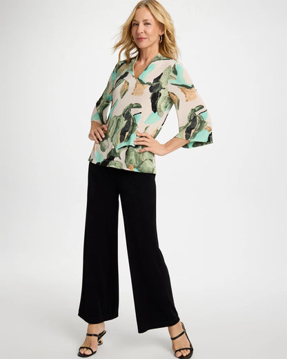 Chico's Travelers™ Bloom V-Neck Kimono Top Kelp Forest