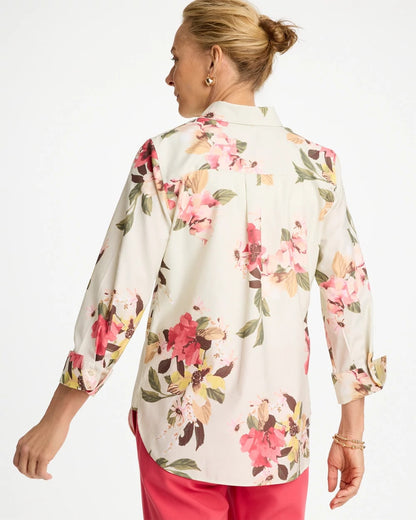 Chico's No Iron™ Printed Stretch Shirt Hot Honeysuckle
