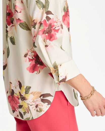 Chico's No Iron™ Printed Stretch Shirt Hot Honeysuckle