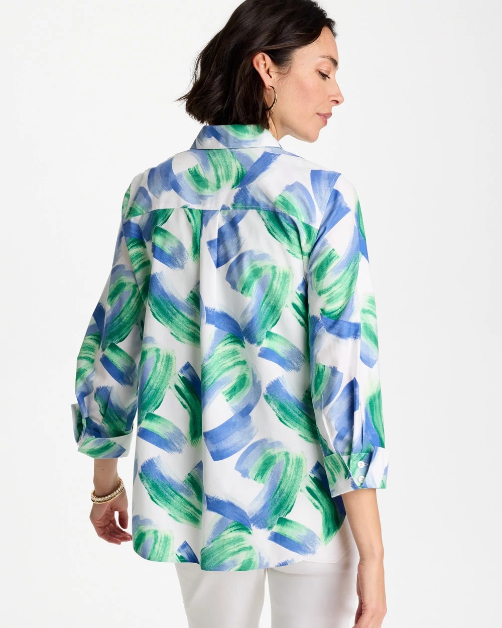 Chico's No Iron™ Printed Stretch Shirt Amparo Blue
