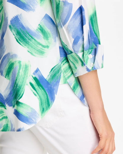 Chico's No Iron™ Printed Stretch Shirt Amparo Blue