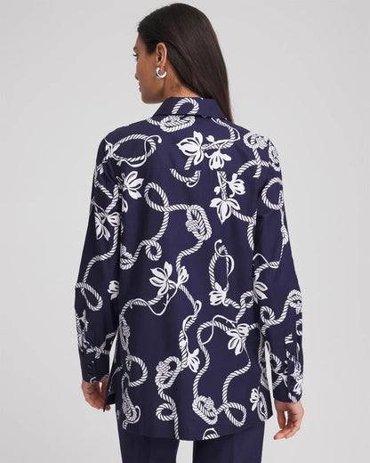 Chico's No Iron™ Rope Print Tunic Passport Blue