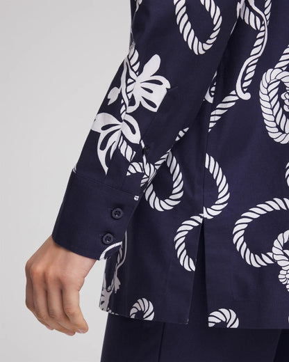 Chico's No Iron™ Rope Print Tunic Passport Blue