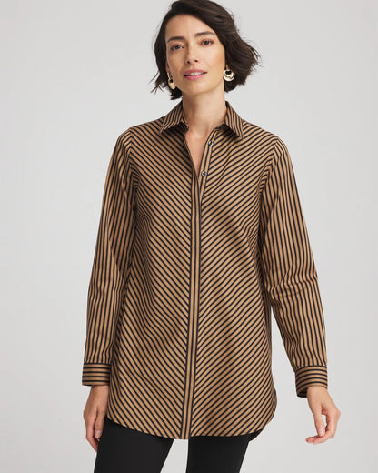 Chico's No Iron™ Slimming Imperial Stripe Tunic Black