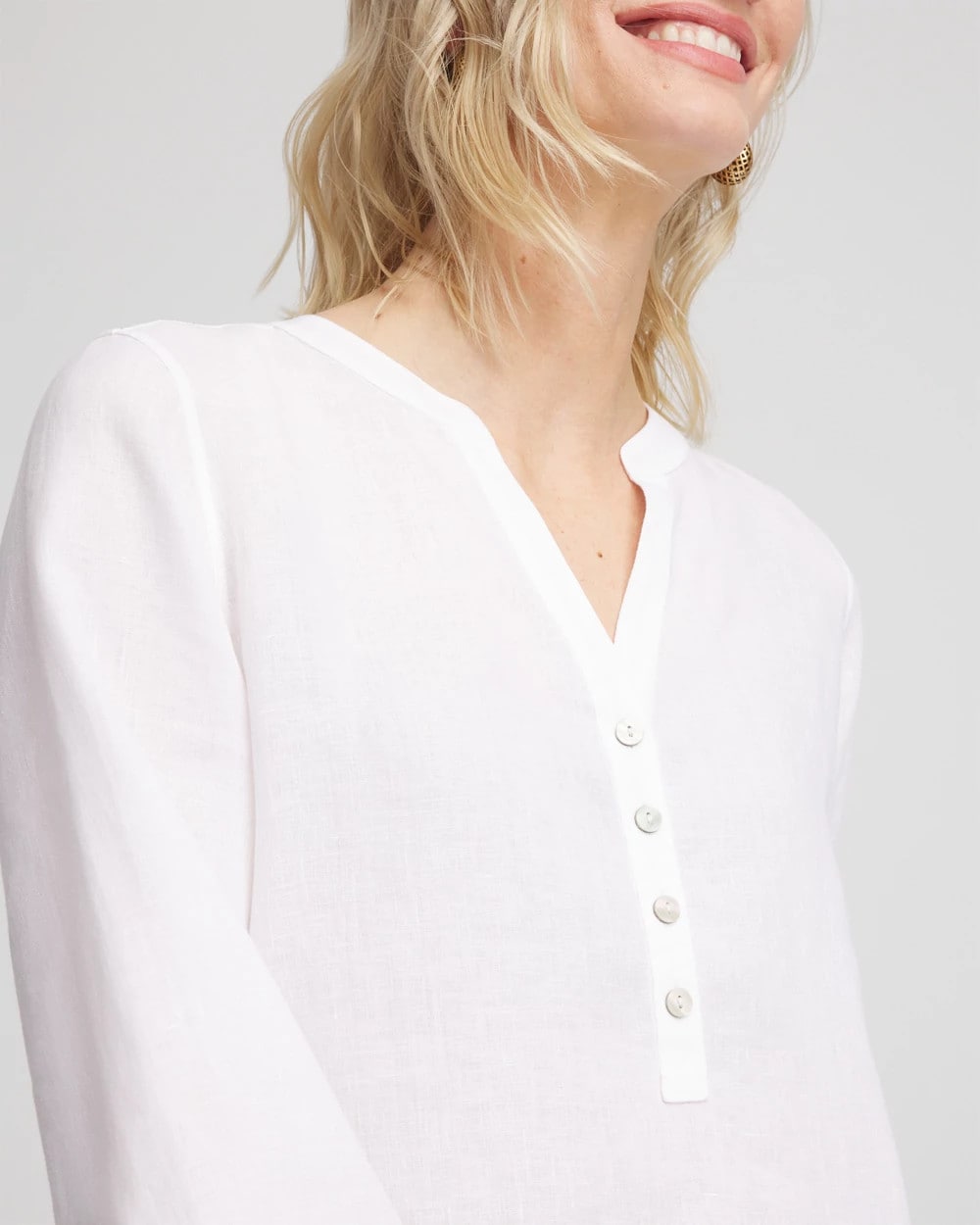 Chico's No Iron™ Linen Tunic Optic White