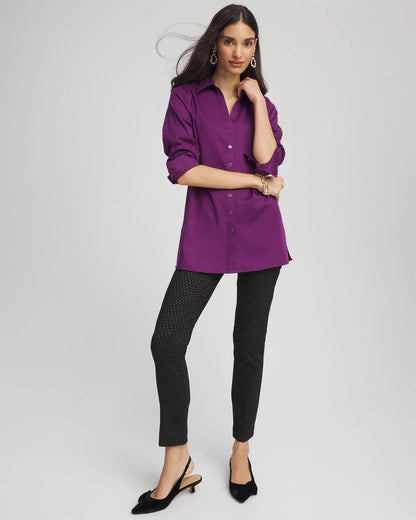 Chico's No Iron™ Novelty Button Tunic Purple Royale