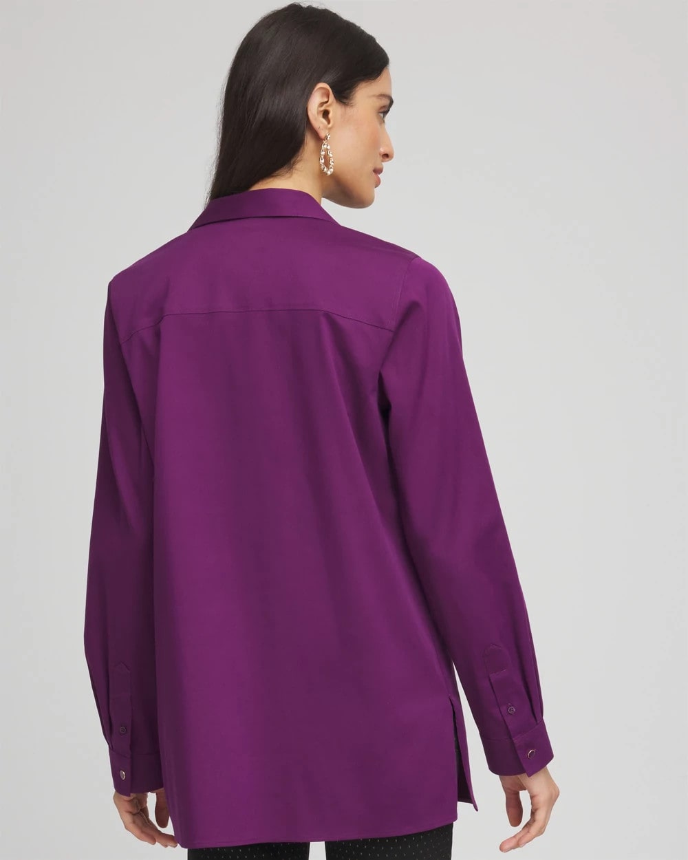 Chico's No Iron™ Novelty Button Tunic Purple Royale
