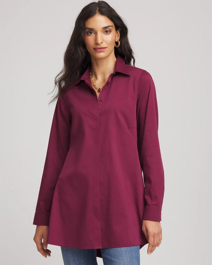Chico's No Iron™ Pocketed Tunic Deep Chianti