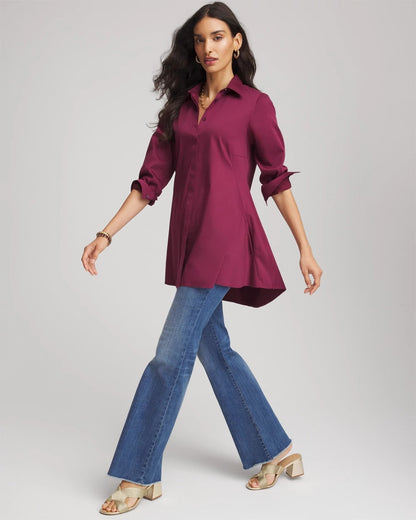 Chico's No Iron™ Pocketed Tunic Deep Chianti