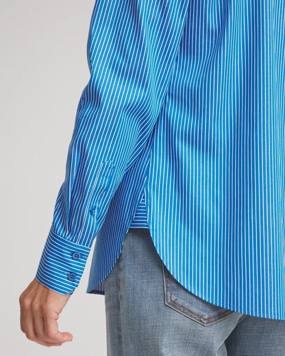 Chico's No Iron™ Classic Striped Shirt Empire Blue
