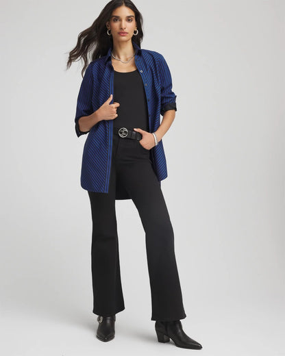 Chico's No Iron™ Slimming Striped Tunic Cobalt Stone