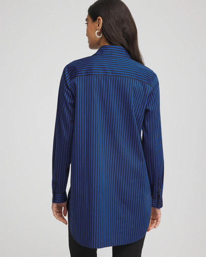 Chico's No Iron™ Slimming Striped Tunic Cobalt Stone