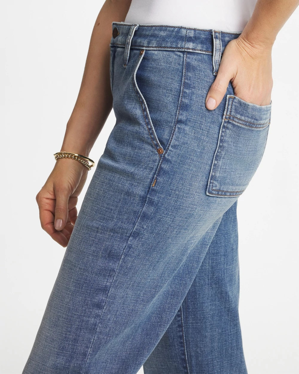 Chico's Girlfriend Straight Ankle Jeans Nara Indigo