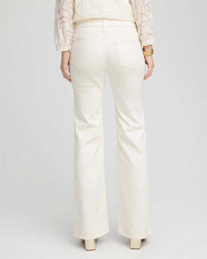 Chico's Petite Girlfriend Flared Leg Jeans English Cream