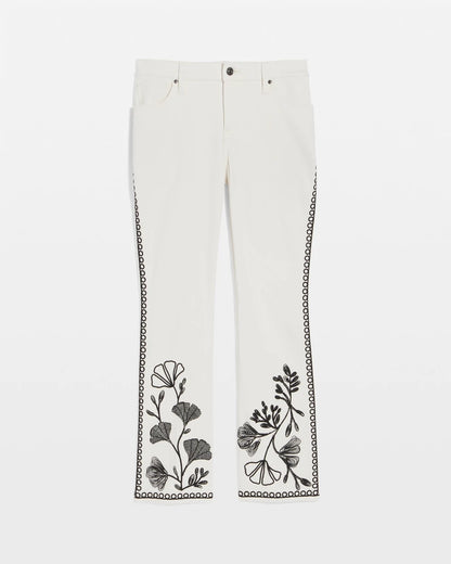 Chico's Ginkgo Girlfriend Cropped Flared Jeans Sea Salt
