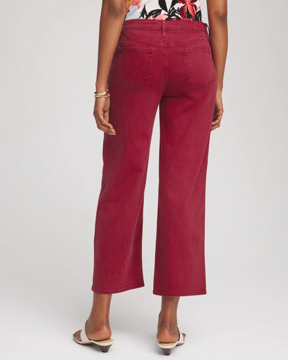 Chico's Girlfriend Wide-Leg Crop Jean Russet Red