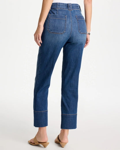 Chico's Straight Utility Crop Jean Suki Indigo