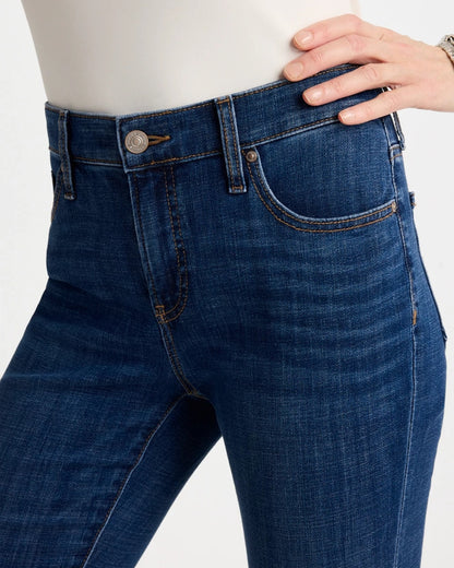 Chico's Petite Girlfriend Fray Hem Kick Flares Carina Indigo