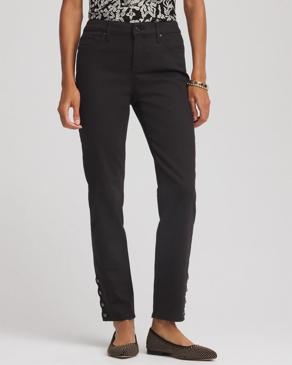 Chico's Girlfriend Slim Ankle Jeans Black