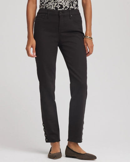 Chico's Girlfriend Slim Ankle Jeans Black