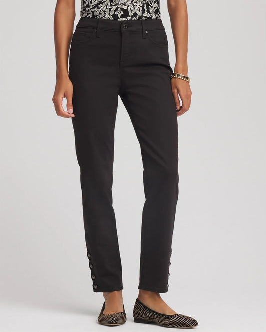 Chico's Girlfriend Slim Ankle Jeans Black