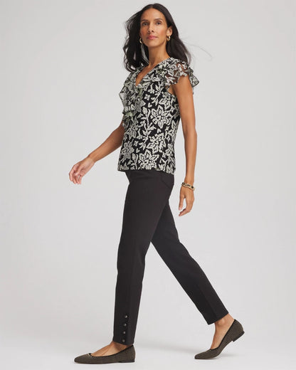 Chico's Girlfriend Slim Ankle Jeans Black