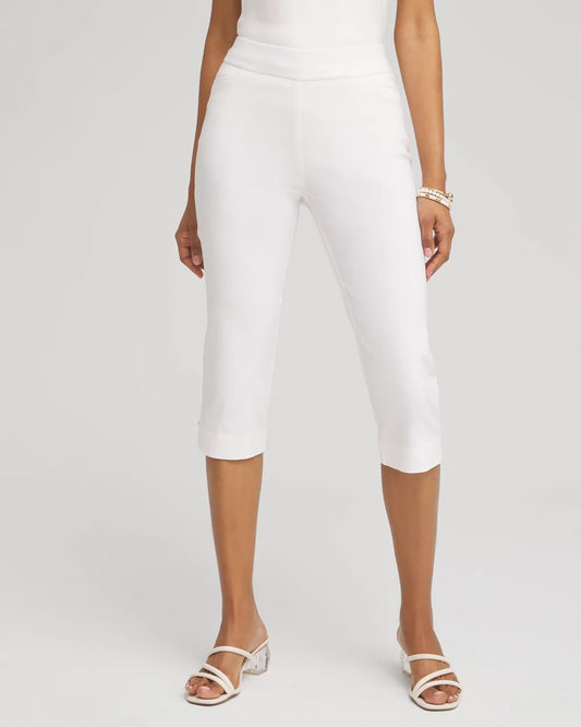 Chico's Brigitte™ Pull-On Rivet Slim Capris Alabaster
