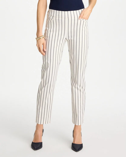 Chico's Pinstriped Brigitte™ Slim Ankle Pants Alabaster
