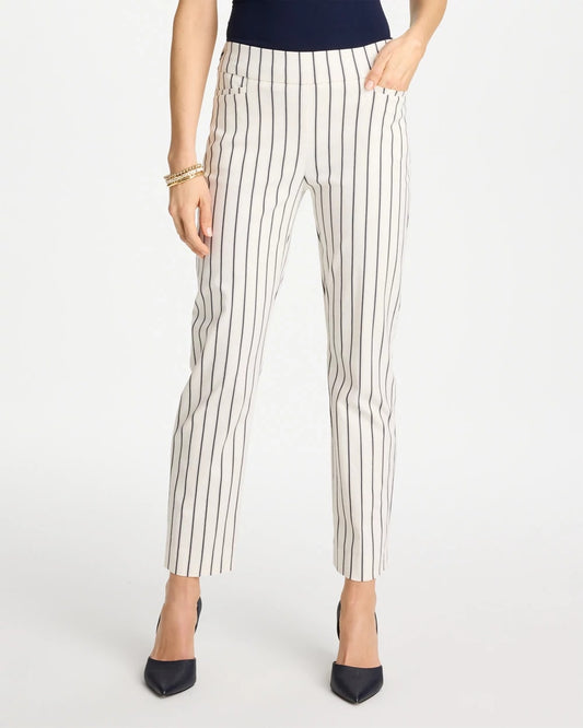 Chico's Pinstriped Brigitte™ Slim Ankle Pants Alabaster