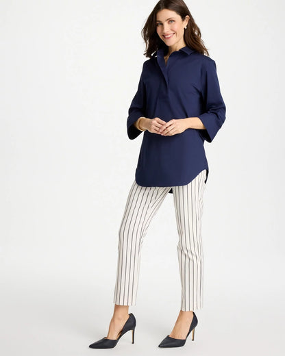 Chico's Pinstriped Brigitte™ Slim Ankle Pants Alabaster