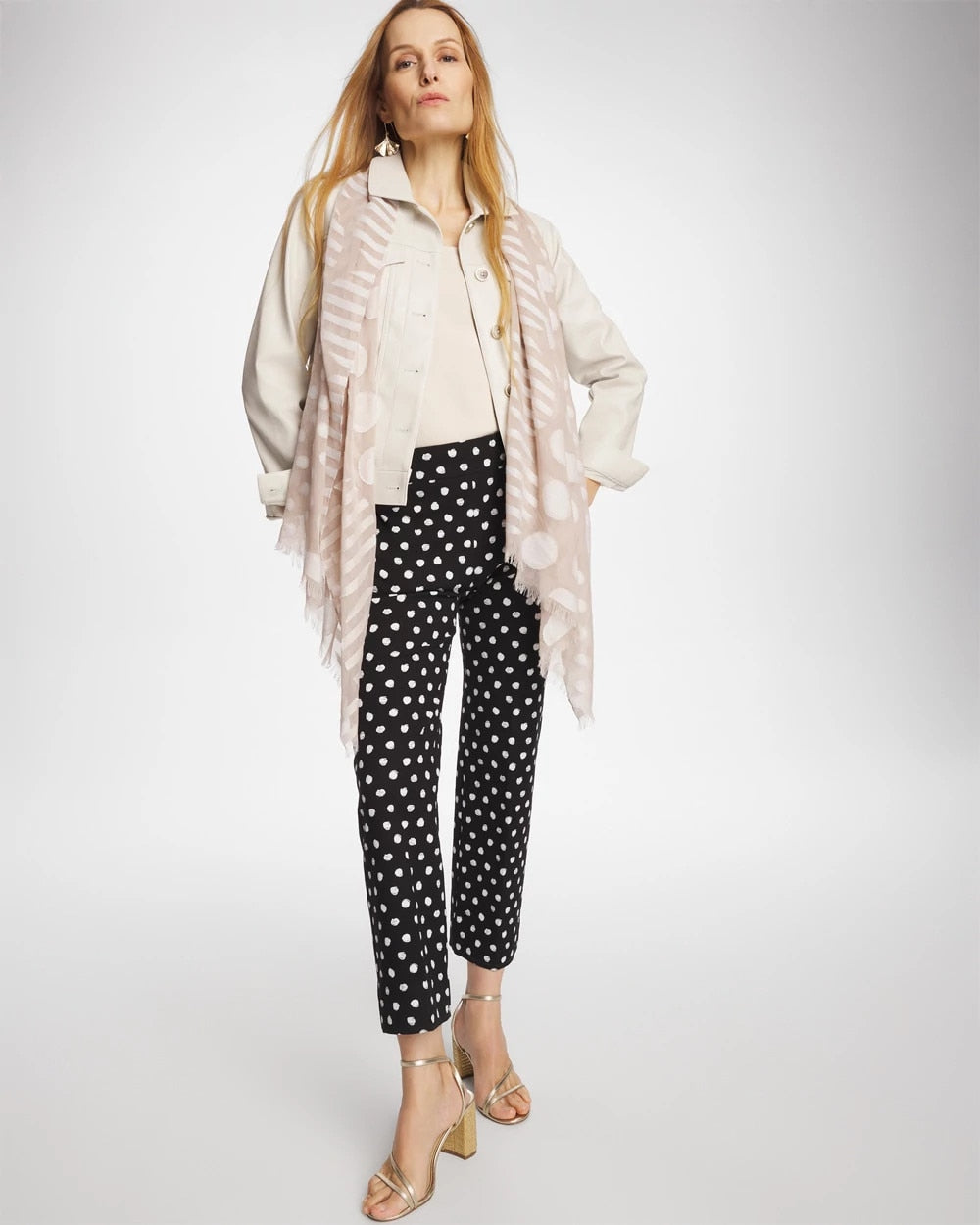 Chico's Sketch Dot Brigitte™ Straight Crop Black